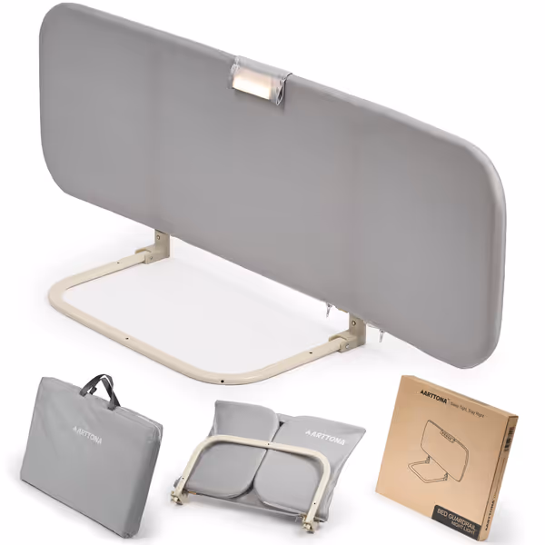 Foldable Toddler Bed Rail with Night Light